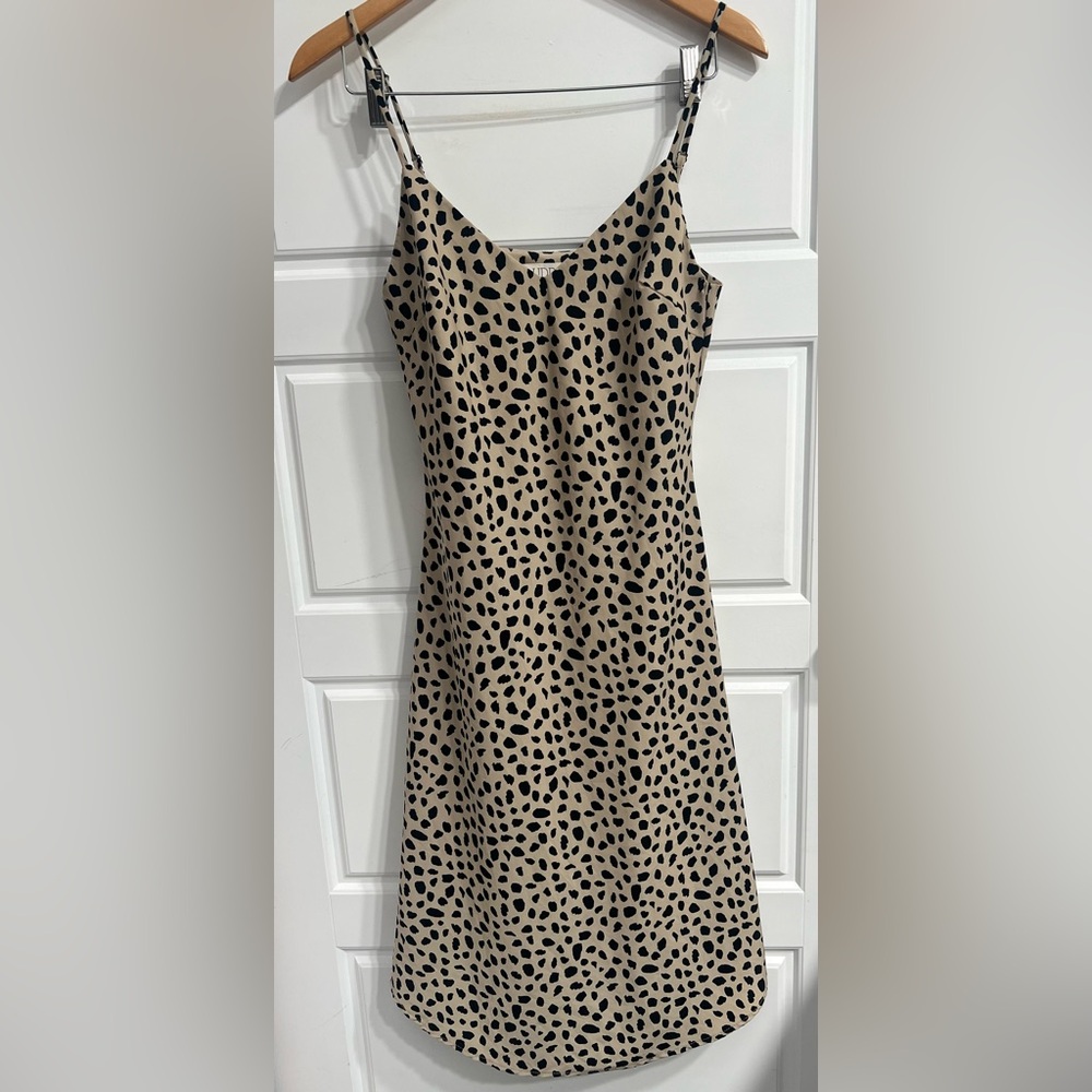 Audrey Black and Tan Spotted Mini Dress